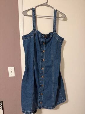 Gap Button-Front Denim Dress - Blue